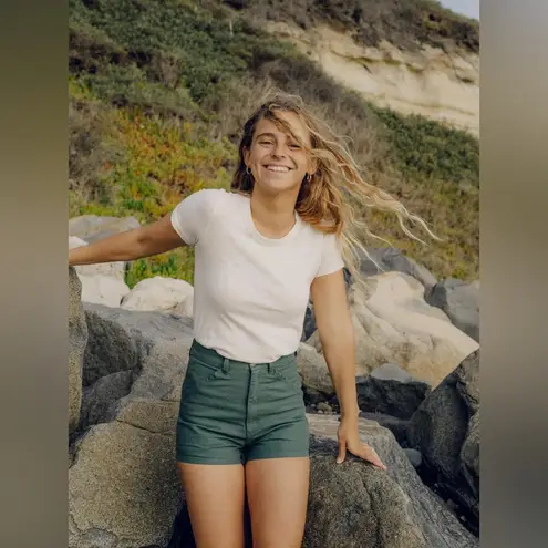 Mollusk Athena Hemp Scoop Tee in Mustard Orange