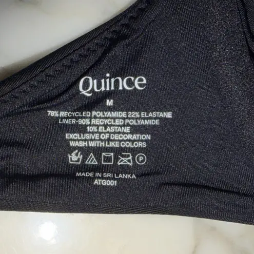 Quince NWT Women's Italian Demi Bikini Top Black Size Medium