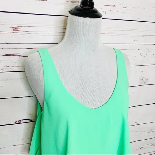 Iris  Mint Green Layered Flounce Festival Crop Top Tank Top Size Small