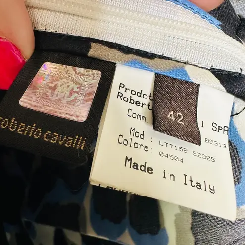 Roberto Cavalli NEW Ruffle tired Leopard Cheetah Silk Mini Dress Size 42