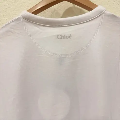 Chloé Authentic Chloe White Tunic Oversized Rithika Tee with Rithika Print Size XS NWT