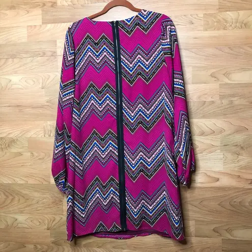 Coveted Clothing New With Tags Lined Chevron/Tribal Print Dress