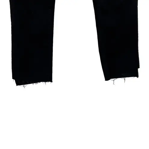 MOTHER Denim The Insider Crop Step Fray Jeans in Not Guilty Black Size 30