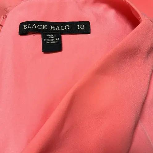 Black Halo NWOT Legend Sleeveless Ruched Sheath Dress in Flamingo sz 10