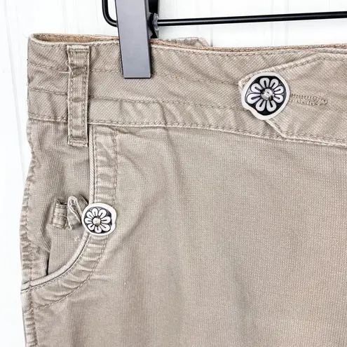 L.A. Blues Vintage Y2K Low Rise Floral Button Tan Pants Bootcut Flare Leg 10P