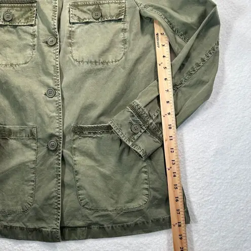 Caslon Army Green Button Front Field Shirt Jacket Women's Small Utility