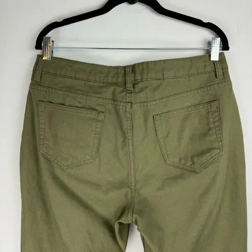 Bit & Bridle Womens Straight Leg Canvas Flannel Lined Pants Sz 10 Olive Green