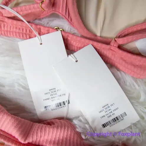 New! Set! Free People x Peony panel balconette highline pant bikini, size XS Pink