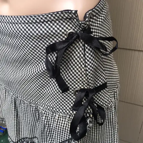 Houndstooth Lux wrap mini skirt