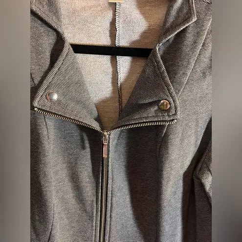 Christopher & Banks Gray Utility Jacket Lightweight Zip-Up