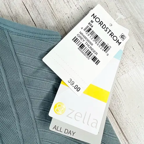 Zella  Women's Medium Blue Seamless Sports Bra in Grey Thunder Yoga Gym