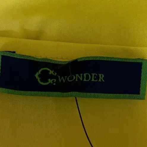 C. Wonder Women's Yellow Half Puff Sleeve Square Neck Tiered A Line Mini Dress M Size M