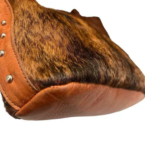 Lindalee Leather and Cow Hair Shoulder Bag/Tote
