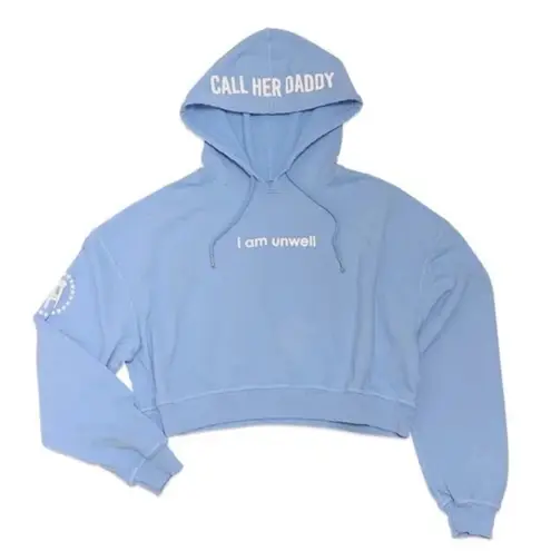 Barstool Unwell CALL HER DADDY Hoodie  merch original cropped light periwinkle thumbnail 2