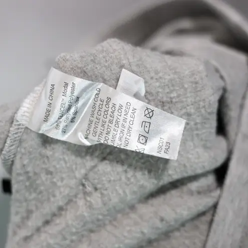 Quince Super Soft Fleece Wide Leg Pull on Casual Lounge Pants Heather Grey M