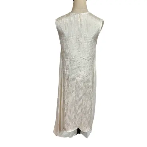 Koch Kenyan Silk Cotton Tie Waist Mixed Media Maxi Dress Caftan