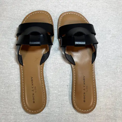 Rock & Candy by Zigi | NIB Black Faux Leather Analysa Sandals | Size 7