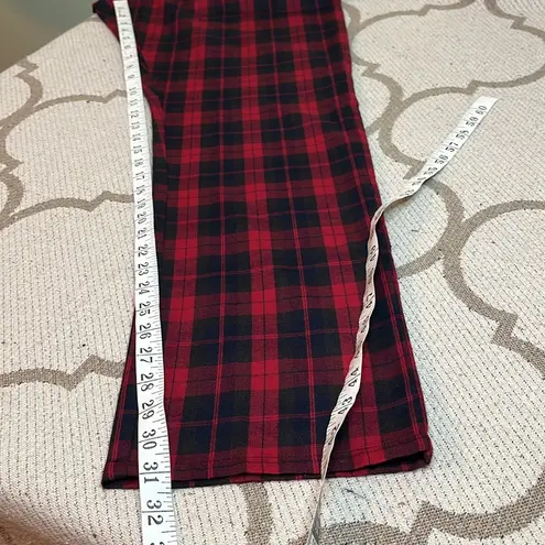 Tommy Hilfiger   Tommy Girl Red Plaid Black  Pants  Zippers