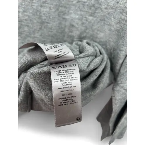 Zadig & Voltaire zadig voltaire XS Pure Cashmere Sweater Knit Metallic Silver Star Elbows Knit