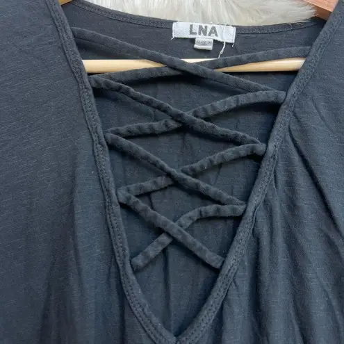 LNA Black top with criss-cross detailing