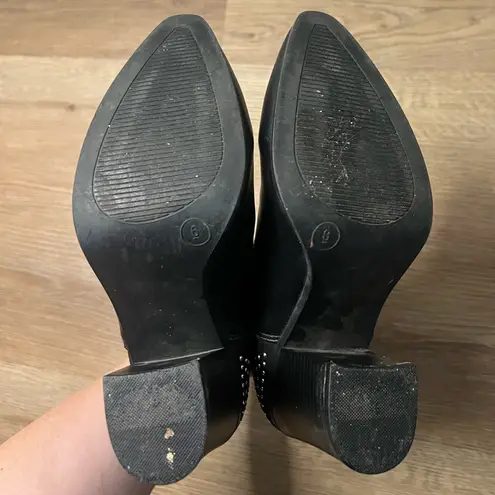Black A+ Cheyenne Studded Ankle Boots Size 6