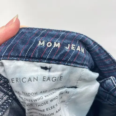 American Eagle  Women's mom Jeans Slim fit striped Stretch Size 12 ankle cropped