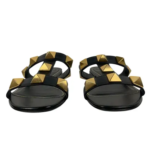 Valentino Garavani Roman Stud Calfskin Leather Slide Sandal Size 37.5