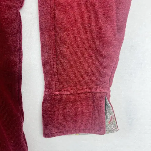 Orvis Sweater Women XL Red 1/4 Zip Pullover Camp Hike Fishing Gorp Cabin Cotton