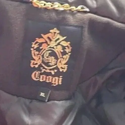 COOGI Vintage Women’s XL Plaid Wool Blend Hooded Full Zip Jacket Pink Brown Y2K