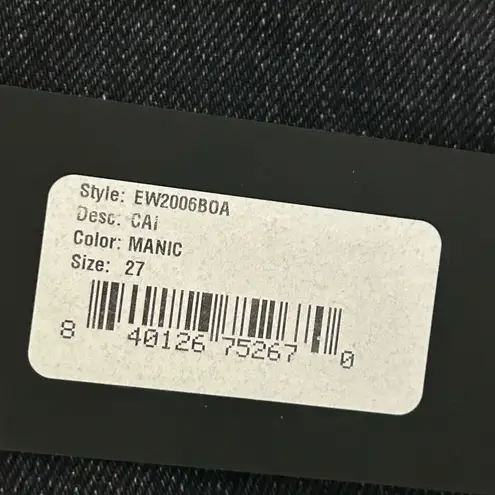 Edwin Women's CAi Straight Leg Ripped Distressed Black Denim Jeans 27 New