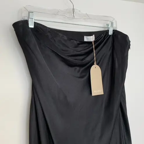 Meshki Tyler Strapless Satin Midi Black Dress Womens 3XL XXXL