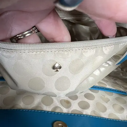 Kate Spade New York Lazuli Pretty Penny Treesh Patent Leather Satchel Bag Purse Blue