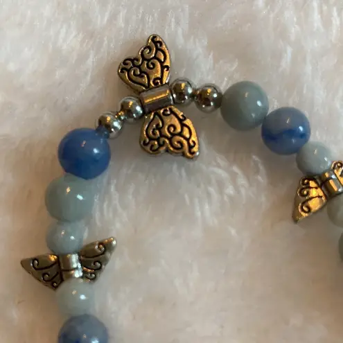 Blue Aventurine Crystal bracket with butterfly charms.