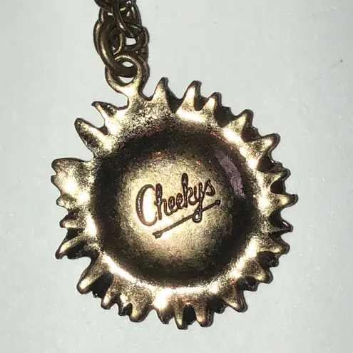 Cheeky’s Brass Tone Sunflower Pendant Boho Necklace Brown