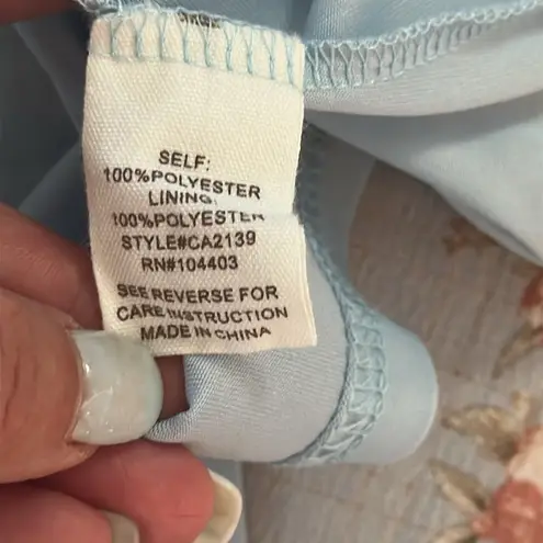 By the River Floral Ruffle Midi Dress Sz L Blue Size L