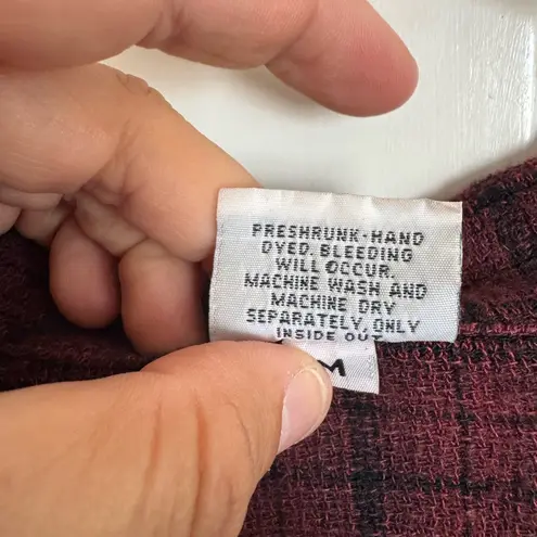 CP Shades  burgundy plaid button front top size medium