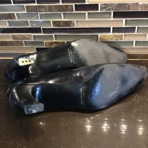 Valerie Stevens Vintage leather scallop edge heels Black Women’s Size 8