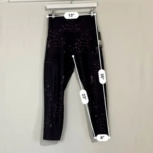 Bally Total Fitness Women’s Leopard Mash Pocket Leggings Plum Perfect NWT