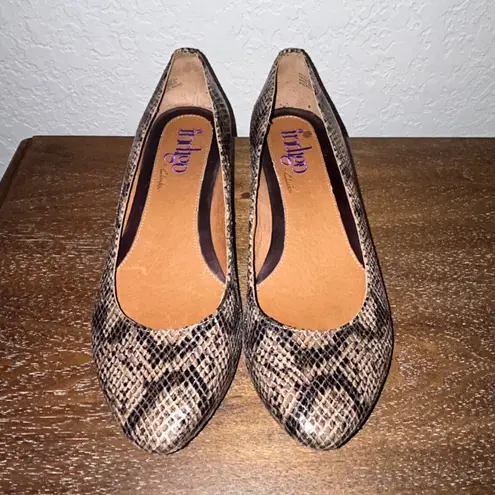 indigo. by Clarks Snakeskin Print Kitten Heel Shoes