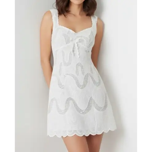 Elliatt Eliza Lace Lattice Mini Dress, Ivory, Medium