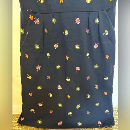 Boden USA Boden Phoebe Navy Blue Floral Cotton Sheath Dress Size 6P