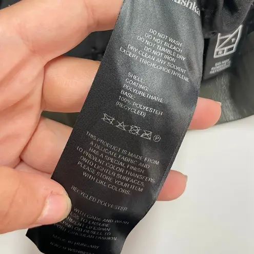 Nanushka Jacket Womens Small Holleen Solid Green Faux Leather Collared