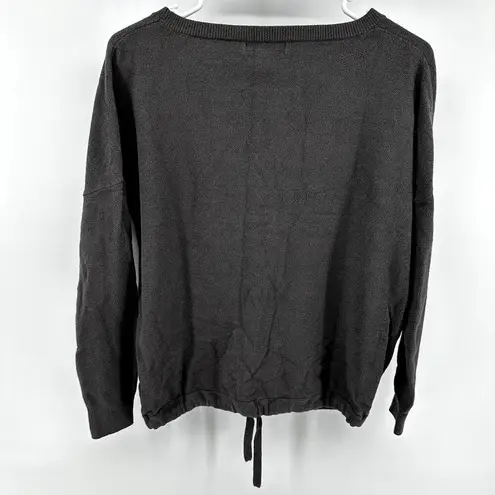 Barefoot Dreams CozyChic Ultra Lite Slouchy Pullover Sweater Tie Hem Gray Small