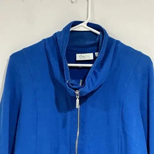 Woman’s D + Co Active Blue Medium Zip Up Mock Neck Sweatshirt