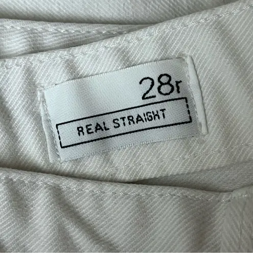 Gap  Y2K Low Rise White Real Straight Jeans Women’s 28R Raw Hem 2000s Denim