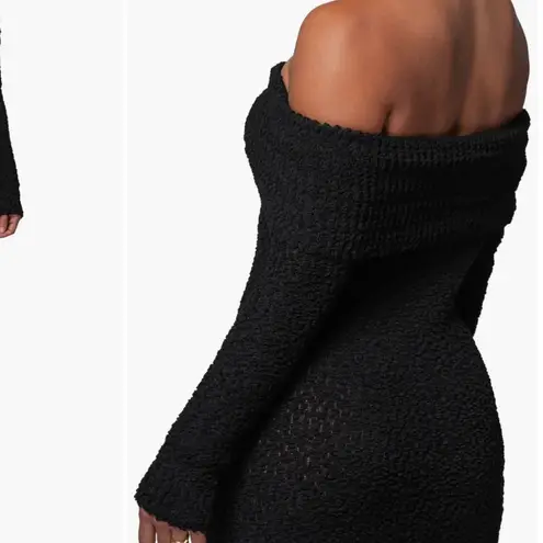 JLUXLABEL Olivea Bouclé Long Sleeve Off the Shoulder Sweater Dress size s nwot