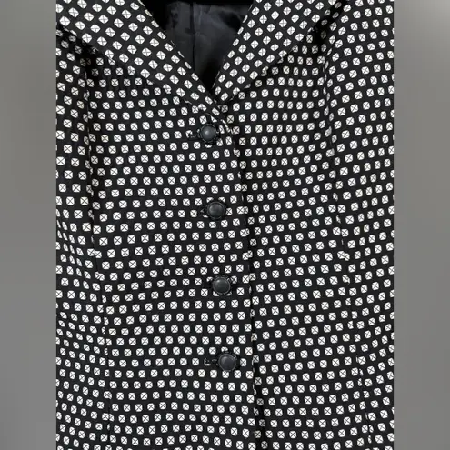 Le Suit Vintage Essentials Black White Polka Dot Jacquard Blazer Classic Chic 6