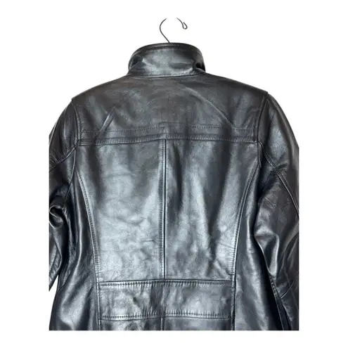 Real Leather Coat Women Large Black Leather Bristol Jacket NWT Outdoor Moto