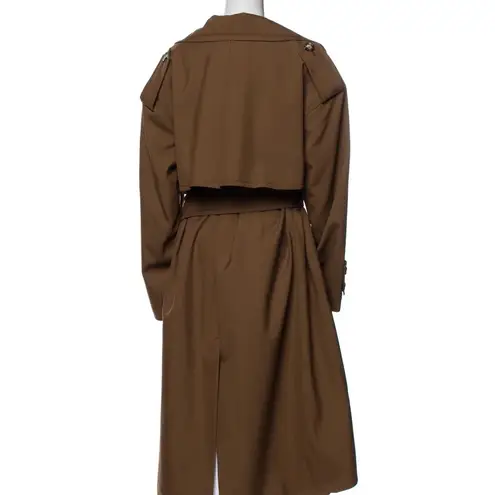 New Marni beige brown wool belted trench coat Size 0