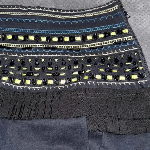 Twelve by Twelve beaded embellished black mini skirt size medium